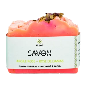 SAVON SURGRAS À LA ROSE DAMAS ET L'ARGILE ROSE L'ENIVRANT